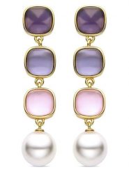 Luxenter Kolczyki-wkrętki z perłami rozmiar: onesize. Białe kolczyki damskie Luxenter, z kryształem, srebrne. Za 304.99 zł.