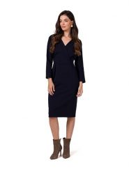 Be Wear Sukienka w kolorze granatowym rozmiar: M. Niebieskie sukienki damskie Be Wear, bez wzorów, bez ramiączek. Za 154.43 zł.