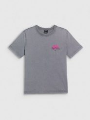 4F T-shirt relaxed z nadrukiem damski - szary XXL. Szare koszulki sportowe damskie 4F, s, bez wzorów, z bawełny, bez ramiączek, trekkingowe. Za 79.99 zł.