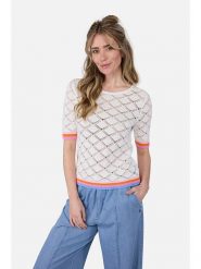 LIEBLINGSSTÜCK Sweter "Aja" w kolorze białym rozmiar: 40. Białe swetry klasyczne damskie LIEBLINGSSTÜCK, z bawełny, bez kołnierzyka. Za 194.95 zł.