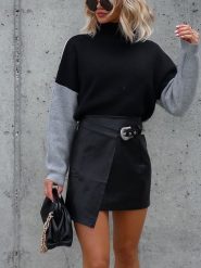 LA Angels Sweter w kolorze czarno-szarym rozmiar: XL. Czarne swetry klasyczne damskie LA Angels, xl, z wełny, bez kołnierzyka. Za 114.44 zł.
