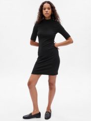 Gap Sukienka dzianinowa 792860-01 Czarny Slim Fit. Czarne sukienki damskie GAP, bez wzorów, z bawełny, bez ramiączek. Za 269.99 zł.
