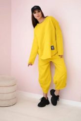 Komplet bawełniany bluza + spodnie kiwi. Bluzy damskie KESI, l, bez wzorów, z bawełny, bez kaptura. Za 284.37 zł.