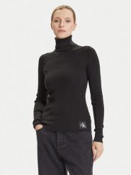 Calvin Klein Jeans Golf LV047D350G Czarny Regular Fit. Czarne golfy damskie Calvin Klein Jeans, xs, bez wzorów, z bawełny, bez ramiączek. Za 369.99 zł.