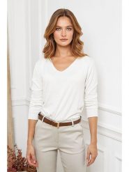 Joséfine Wełniany sweter "Abi" w kolorze białym rozmiar: L. Białe swetry klasyczne damskie Joséfine, l, z wełny, bez kołnierzyka. Za 180.49 zł.