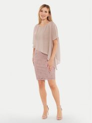 Swing Sukienka koktajlowa 77760410 Beżowy Regular Fit. Brązowe sukienki damskie Swing, bez wzorów, z syntetyku, wizytowe, bez ramiączek. Za 419.99 zł.