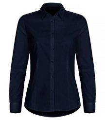 Clique Koszula Stretch z długim rękawem damska - regular fit. Niebieskie koszule damskie CLIQUE, l, bez wzorów, z bawełny, bez kołnierzyka, bez ramiączek. Za 198.77 zł.