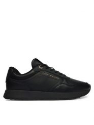 Tommy Hilfiger Sneakersy Retro Runner FW0FW09411 Czarny. Czarne obuwie sportowe damskie Tommy Hilfiger, ze skóry, bez zapięcia, Adidas Advantage. Za 449.99 zł.