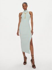 Elisabetta Franchi Sukienka codzienna AM-69S-41E2-V400 Zielony Slim Fit. Zielone sukienki damskie Elisabetta Franchi, bez wzorów, z wiskozy, bez ramiączek. Za 829.99 zł.
