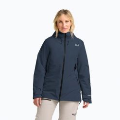 Kurtka narciarska damska Jack Wolfskin Flowline Pro 2L Ins. Niebieskie kurtki sportowe damskie Jack Wolfskin, na zimę, l, bez wzorów, bez kaptura. Za 1,129.00 zł.