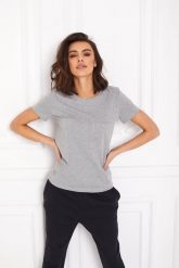T-SHIRT LUCY SZARY XL - Flawless. Szare koszulki sportowe damskie Flawless, uniwersalny, bez wzorów, z bawełny, bez ramiączek. Za 90.00 zł.