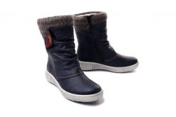 RIEKER Z6693-14 blue, kozaki damskie. Niebieskie kozaki damskie Rieker, na zimę, bez obcasa, bez zapięcia. Za 359.90 zł.