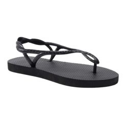 Japonki plażowe damskie Cressi Marbella Strap. Czarne klapki damskie CRESSI, bez wzorów, bez obcasa, bez zapięcia. Za 29.99 zł.