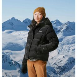 Kurtka Turystyczna Puchowa Damska Columbia Bulo Point II Down Jacket. Czarne kurtki damskie Columbia, l, bez wzorów, z puchu, bez kaptura. Za 889.99 zł.