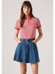 Levi's Koszulka polo w kolorze czerwono-białym rozmiar: M. Czerwone bluzki damskie Levi's, m, bez wzorów, bez kołnierzyka, bez ramiączek. Za 87.95 zł.