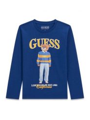 Guess Bluzka L6BI11 K5732 Granatowy Regular Fit. Niebieskie t-shirty i koszulki chłopięce Guess, z aplikacjami, z bawełny, bez kołnierzyka, bez ramiączek. Za 114.99 zł.