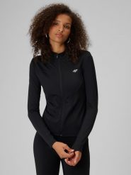 4F Bluza slim bez kaptura damska - czarna XL. Czarne bluzy damskie 4F, xl, bez wzorów. Za 189.99 zł.