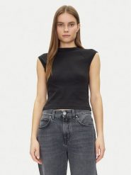 Calvin Klein Bluzka Liquid Touch Top K20K208422 Czarny Slim Fit. Czarne bluzki damskie Calvin Klein, xxs, bez wzorów, z bawełny, bez kołnierzyka, bez ramiączek. Za 119.99 zł.