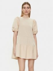 Brave Soul Sukienka letnia LDRJ-544AMIEST Beżowy Straight Fit. Brązowe sukienki damskie Brave Soul, bez wzorów, z bawełny, bez ramiączek. Za 79.99 zł.