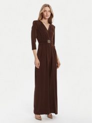Rinascimento Kombinezon CFC0126185003 Brązowy Regular Fit. Brązowe sukienki damskie Rinascimento, bez wzorów, z syntetyku, bez ramiączek. Za 569.99 zł.