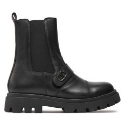 Botki TWINSET. Czarne botki damskie Twinset, bez obcasa, na płaskiej podeszwie, bez zapięcia. Za 519.99 zł.