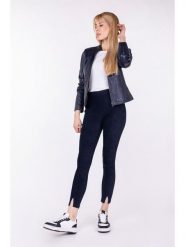 Blue Fire Spodnie "Donna" w kolorze granatowym rozmiar: W28/L30. Niebieskie spodnie materiałowe damskie Blue Fire, bez wzorów, z materiału. Za 74.81 zł.