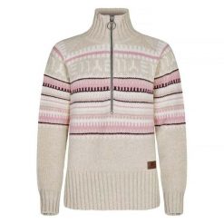 Damski sweter zapinany na zamek Elevenate Davos. Białe swetry klasyczne damskie ELEVENATE, bez kołnierzyka. W wyprzedaży za 816.00 zł.