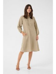 CULTURE Sukienka w kolorze beżowym rozmiar: S. Brązowe sukienki damskie Culture, bez wzorów, bez ramiączek. Za 173.99 zł.