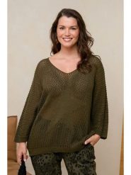 Curvy Lady Sweter w kolorze khaki rozmiar: 48/50. Brązowe swetry klasyczne damskie Curvy Lady, ze splotem, bez kołnierzyka. Za 156.24 zł.
