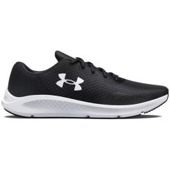 Buty biegowe damskie Under Armour W Charged Pursuit 3. Czarne obuwie sportowe damskie Under Armour, bez zapięcia, do biegania. Za 229.99 zł.