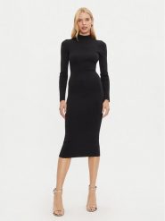 MICHAEL Michael Kors Sukienka dzianinowa MF482Q14VR Czarny Slim Fit. Czarne sukienki damskie MICHAEL Michael Kors, bez wzorów, z dzianiny, bez ramiączek. Za 809.99 zł.