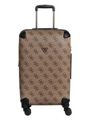 Guess Walizka w kolorze jasnobrązowym - 64 x 39 x 27 cm rozmiar: onesize. Brązowe walizki Guess, z aplikacjami, z materiału. Za 717.99 zł.