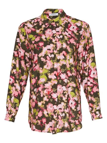 MOSS COPENHAGEN Koszula "Electa" ze wzorem rozmiar: S/M. Zielone koszule damskie Moss Copenhagen, m, bez wzorów, z wiskozy, klasyczne, bez kołnierzyka, bez ramiączek. Za 91.77 zł.