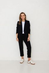 SPODNIE NANCY CZARNE XS - Flawless. Czarne spodnie materiałowe damskie Flawless, bez wzorów, z gumy. Za 350.00 zł.