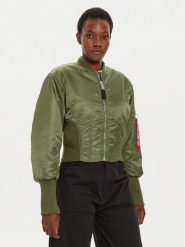 Alpha Industries Kurtka bomber 148003 Zielony Regular Fit. Zielone kurtki damskie Alpha Industries, m, bez wzorów, z syntetyku, bez kaptura. Za 449.99 zł.