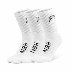Skarpety sportowe do połowy łydki – Everyday – białe – zestaw 3 par. Białe skarpetki damskie HEN SPORTSGEAR, bez wzorów, z bawełny. Za 99.00 zł.