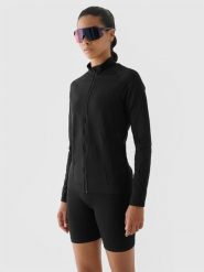 4F Bluza treningowa bezszwowa rozpinana bez kaptura 4F x Anna Lewandowska - czarna S/M. Czarne bluzy damskie 4F, m, bez wzorów, z dzianiny, bez kaptura. W wyprzedaży za 119.99 zł.