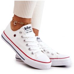 Damskie Trampki Lee Cooper LCW-22-31-0875L Białe. Białe trampki damskie bez wzorów, z gumy, bez zapięcia. Za 173.90 zł.