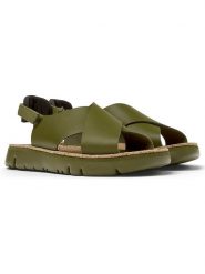 Camper Skórzane sandały w kolorze khaki rozmiar: 38. Brązowe sandały damskie Camper, bez wzorów, z otwartym noskiem, bez obcasa, bez zapięcia. Za 276.71 zł.
