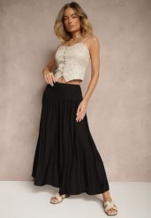 Czarne Spodnie o Szerokim Kroju Kuloty High Waist o Długości 7/8 Ulanova. Czarne spodnie materiałowe damskie Renee, bez wzorów, z jeansu. Za 39.99 zł.