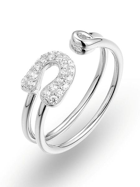 Eclat d'Argent Srebrny pierścionek z cyrkoniami rozmiar: 58. Szare pierścionki damskie Eclat d'Argent, z cyrkonią, srebrne. Za 136.13 zł.