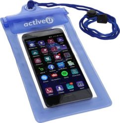 Saszetka na smartfon Activeu szczelna. Niebieskie nerki i saszetki damskie ACTIVEU, bez wzorów, z materiału. Za 35.00 zł.