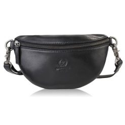 Saszetka damska skórzana nerka crossbody do ręki czarna Paolo Peruzzi SL-05-BL. Czarne nerki i saszetki damskie bez wzorów, ze skóry. Za 189.00 zł.
