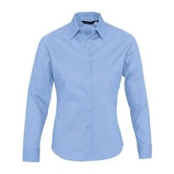 Damska Koszula Biznesowa Z Długim Rękawem Eden Stretch. Niebieskie koszule damskie SOL'S, s, bez wzorów, biznesowe, bez kołnierzyka, bez ramiączek. Za 144.99 zł.