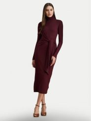 LAUREN RALPH LAUREN Sukienka dzianinowa 200980028006 Bordowy Slim Fit. Czerwone sukienki damskie Lauren Ralph Lauren, bez wzorów, z bawełny, bez ramiączek. Za 839.99 zł.