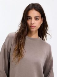 Bluza z modalem - brązowy. Brązowe bluzy damskie Reserved, l, bez wzorów, z dzianiny, bez kaptura. Za 109.99 zł.