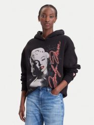 Guess Bluza W6BQ18 K6664 Czarny Oversize. Czarne bluzy damskie Guess, xs, z aplikacjami, z syntetyku, bez kaptura. Za 445.99 zł.