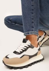 Czarne Sneakersy na Grubej Podeszwie Catien. Czarne obuwie sportowe damskie Born2be, bez zapięcia. Za 99.99 zł.