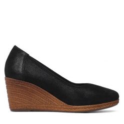 Półbuty Lasocki. Czarne półbuty damskie Lasocki, bez wzorów, bez obcasa, na koturnie, bez zapięcia. Za 199.99 zł.