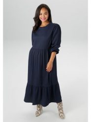 Aniston Sukienka w kolorze granatowym rozmiar: 48. Niebieskie sukienki damskie Aniston, bez wzorów, bez ramiączek. Za 95.92 zł.